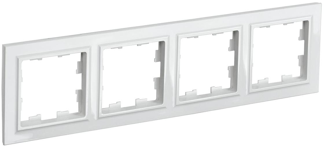 IEK BR-M42-K01 BRITE Рамка 4-мест. РУ-4-БрБ бел. фото 1