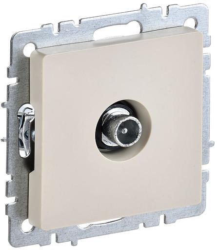 IEK BR-A10-P-K10 BRITE Роз. TV проходная РТВ10-0-БрКр беж. фото 1