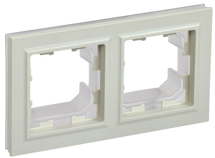 IEK BR-M22-44-K10 BRITE Рамка 2-мест. IP44 РУ-2-БрКр-44 беж. фото 1