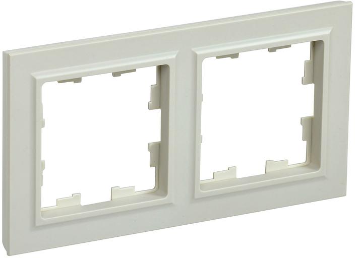 IEK BR-M22-K10 BRITE Рамка 2-мест. РУ-2-БрКр беж. фото 1