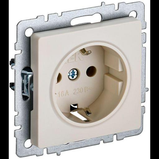 IEK BR-R14-16-K10 BRITE Роз. с з/к/ш 16А РС14-1-0-БрКр беж. фото 1