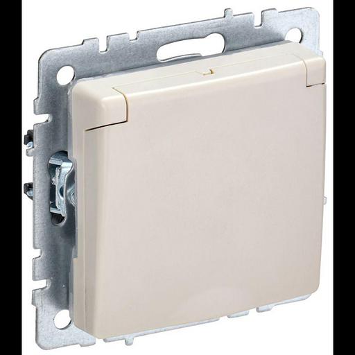 IEK BR-R16-16-K10 BRITE Роз. с з/к/ш с кр. 16А IP20 РСбш10-3-БрКр беж. фото 1