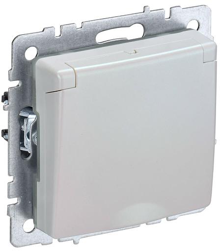 IEK BR-R16-16-K36 BRITE Роз. с з/к/ш с кр. 16А IP20 РСбш10-3-БрЖ жемч. фото 1
