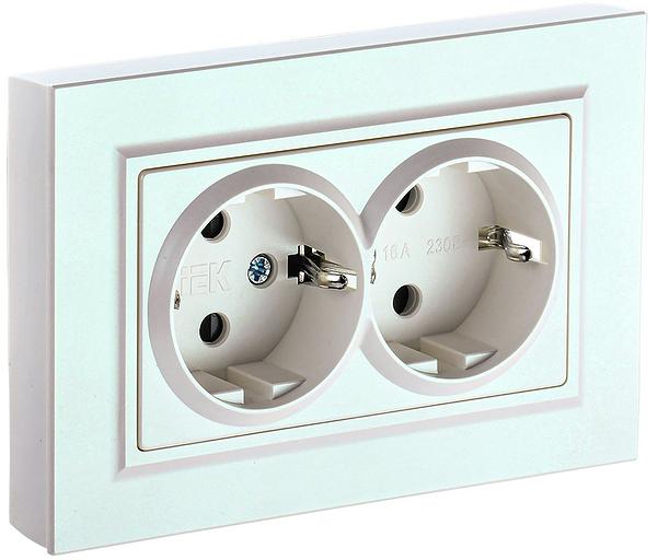 IEK BR-R21-16-K36-F BRITE Роз. 2-я с з/к без з/ш 16А в сб. РС12-3-БрЖ жемч. фото 1