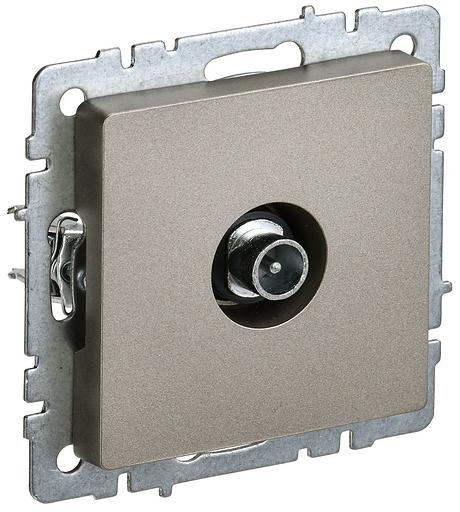 IEK BR-A10-P-K37 BRITE Роз. TV проходная РТВ10-0-БрШ шамп. фото 1