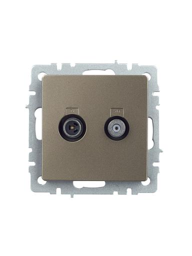 IEK BR-AF20-O-K37 BRITE Роз. двойная TV+SAT РТВ/РСп12-БрШ шамп. фото 2