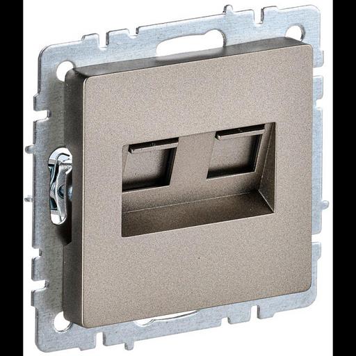 IEK BR-K20-1-K37 BRITE Роз. комп. 2-ая RJ45 кат.5E РК10-2-БрШ шамп. фото 1