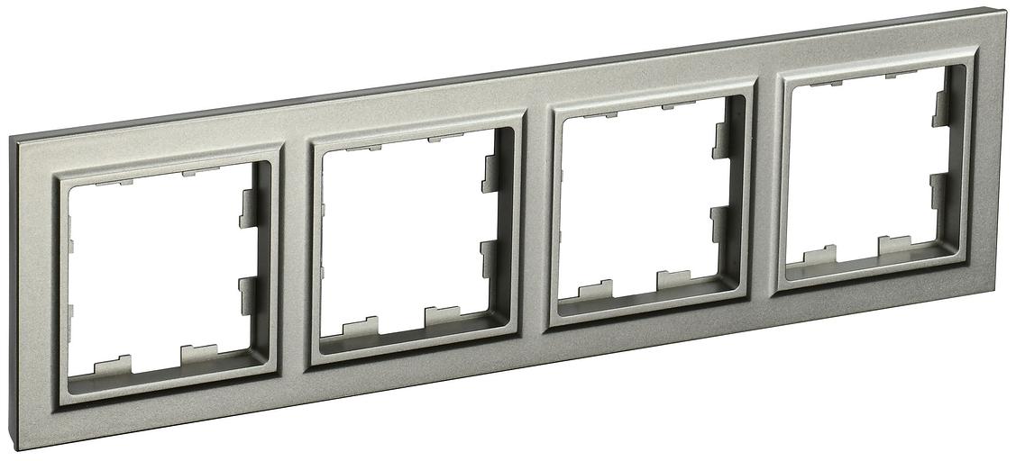 IEK BR-M42-K37 BRITE Рамка 4-мест. РУ-4-БрШ шамп. фото 1