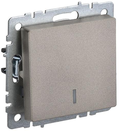 IEK BR-V10-1-10-K37 BRITE Выключ. 1-кл. с инд. 10А ВС10-1-1-БрШ шамп. фото 1