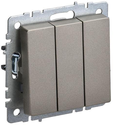 IEK BR-V30-0-10-K37 BRITE Выключ. 3-кл. 10А ВС10-3-0-БрШ шамп. фото 1