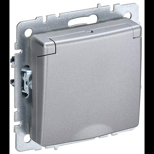 IEK BR-R16-16-K47 BRITE Роз. с з/к/ш с кр. 16А IP20 РСбш10-3-БрА алюм. фото 1