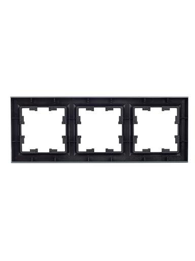 IEK BR-M32-K46 BRITE Рамка 3-мест. РУ-3-БрС сталь фото 4