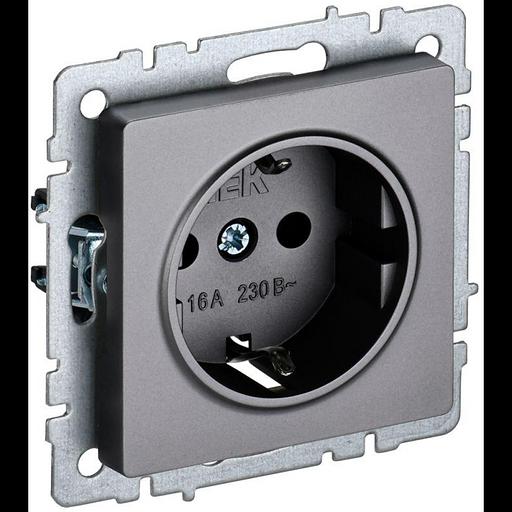 IEK BR-R11-16-K46 BRITE Роз. с з/к без з/ш 16А РС11-1-0-БрС сталь фото 1