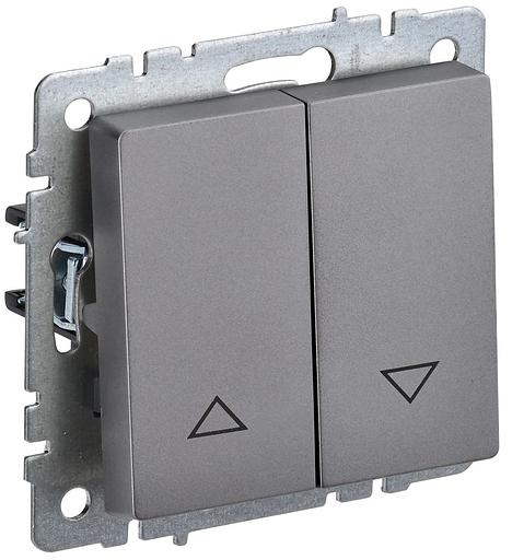 IEK BR-V15-0-10-K46 BRITE Выключ. жалюзи 10А ВС10-1-5-БрС сталь фото 1