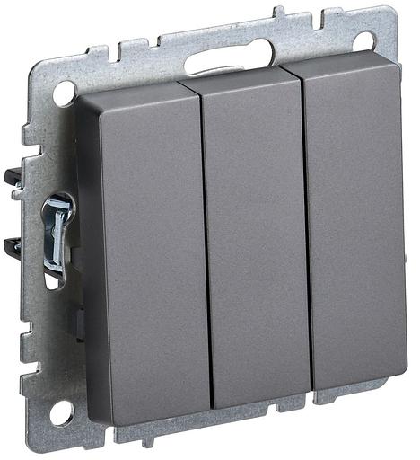 IEK BR-V30-0-10-K46 BRITE Выключ. 3-кл. 10А ВС10-3-0-БрС сталь фото 1