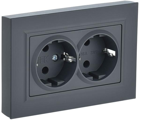 IEK BR-R21-16-K53-F BRITE Роз. 2-я с з/к без з/ш 16А в сб. РС12-3-БрГ граф. фото 1