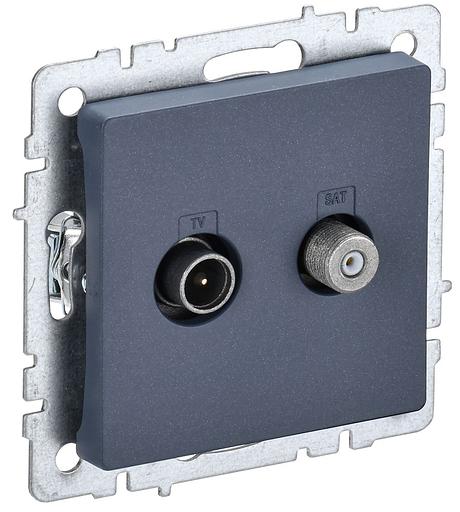 IEK BR-AF20-O-K35 BRITE Роз. двойная TV+SAT РТВ/РСп12-БрМ мар. фото 1