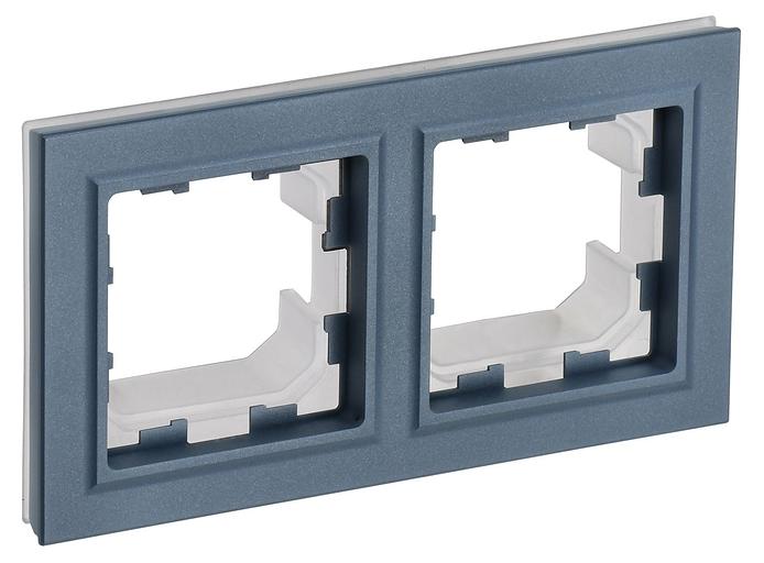IEK BR-M22-44-K35 BRITE Рамка 2-мест. IP44 РУ-2-БрМ-44 мар. фото 1