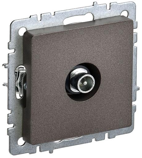 IEK BR-A10-P-K45 BRITE Роз. TV проходная РТВ10-0-БрТБ бр. фото 1