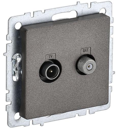 IEK BR-AF20-O-K45 BRITE Роз. двойная TV+SAT РТВ/РСп12-БрТБ бр. фото 1