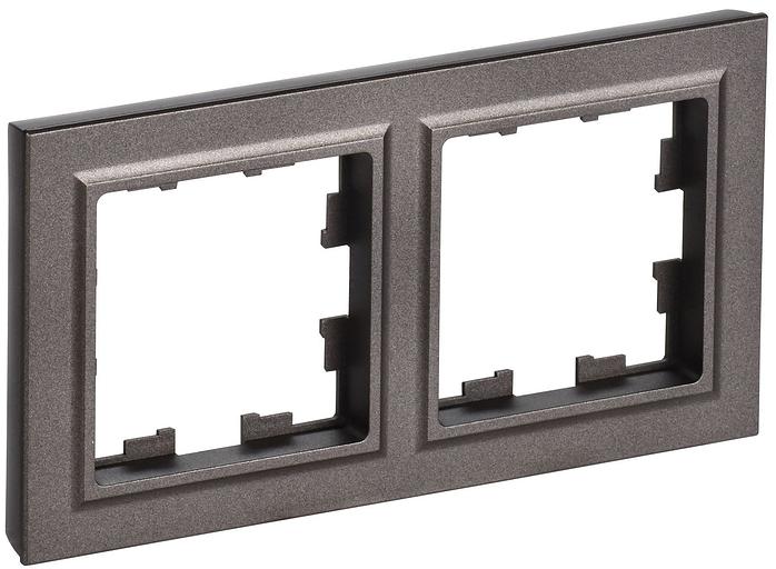 IEK BR-M22-44-K45 BRITE Рамка 2-мест. IP44 РУ-2-БрТБ-44 бр. фото 1