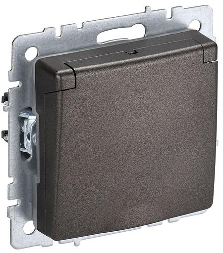 IEK BR-R16-16-K45 BRITE Роз. с з/к/ш с кр. 16А IP20 РСбш10-3-БрТБ бр. фото 1