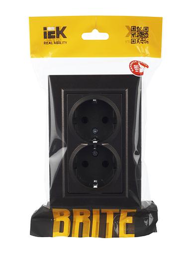 IEK BR-R21-16-K45-F BRITE Роз. 2-я с з/к без з/ш 16А в сб. РС12-3-БрТБ бр. фото 7