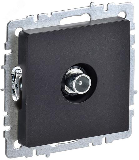 IEK BR-A10-P-K02 BRITE Роз. TV проходная РТВ10-0-БрЧ черн. фото 1