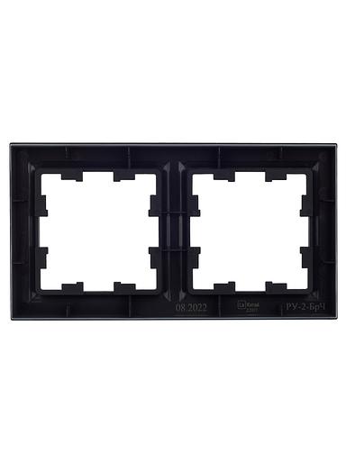 IEK BR-M22-K02 BRITE Рамка 2-мест. РУ-2-БрЧ черн. фото 4