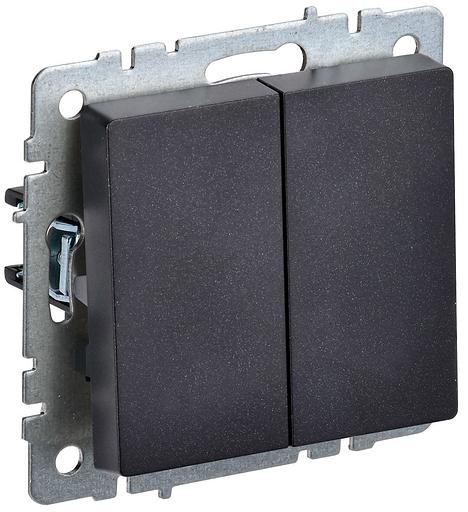 IEK BR-V22-0-10-K02 BRITE Выключ. 2-кл. прох. 10А ВС10-2-6-БрЧ черн. фото 1