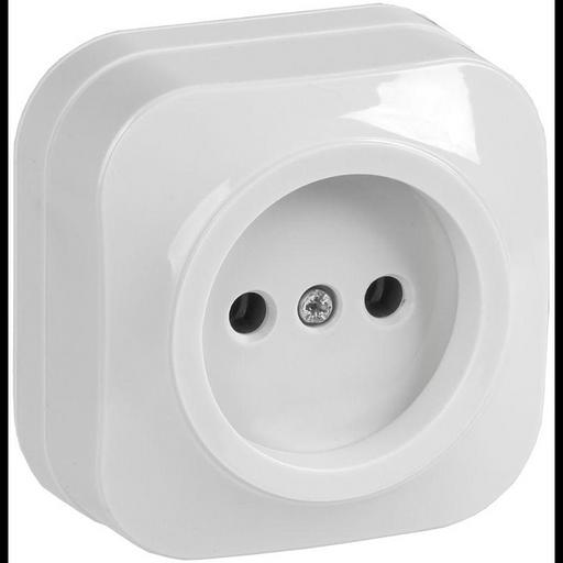 IEK ERH10-K01-10 РС20-2-ХБ Розет. 1-ая без з/к о/у 10А GLORY белый фото 1