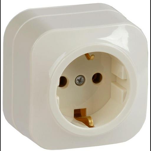 IEK ERH11-K33-16 РС20-3-ХК Розет. 1-ая с з/к о/у 16А GLORY крем. фото 1