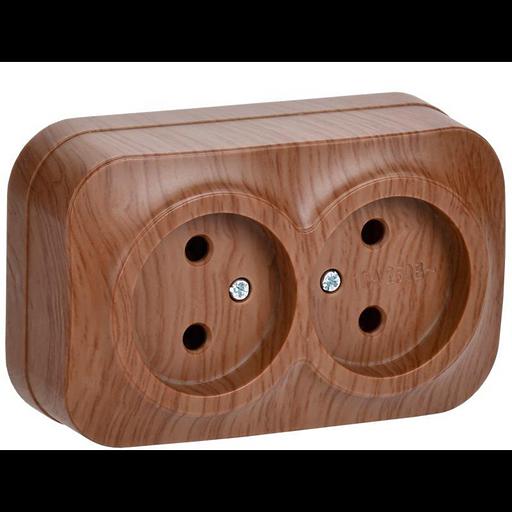 IEK ERH20-K24-10 РС22-2-ХД Розет. 2-ая без з/к о/у 10А GLORY дуб фото 1