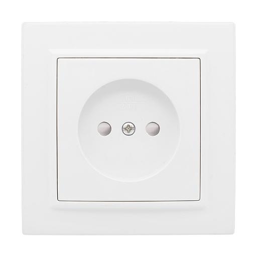 EKF ERR10-022-100 Минск Розетка 1-местная СП без заземления, 10 А, с защ.штор., белая EKF Basic фото 1
