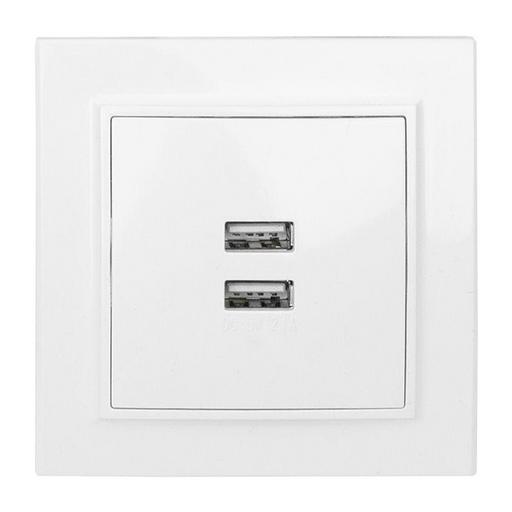 EKF ERR-2USB-100 Минск Розетка USB 2-местная СП 2,1А белая EKF фото 1