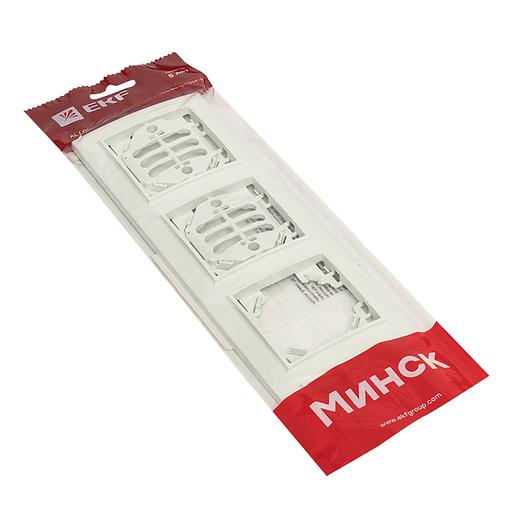 EKF ERM-G-304-10 Минск Рамка 4-местная горизонтальная белая EKF Basic фото 2