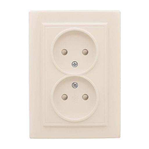 EKF ERR10-102-200 Розетка 2-мест. СП б/з 10А бежевый с защ. штор. Минск EKF фото 1