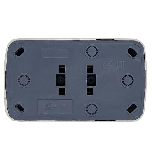 EKF EGR16-128-10 Минск Розетка 2-местная ОП 16А с заземлением белая EKF Basic фото 2