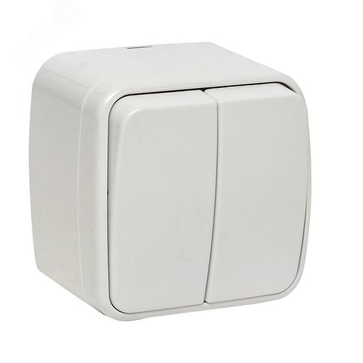 EKF EGV10-023-10 Минск Выключатель 2-клавишный ОП 10А белый EKF Basic фото 1