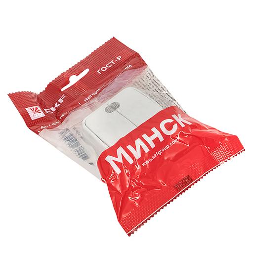 EKF EGV10-123-10 Минск Выключатель 2-клавишный ОП 10А с индикатором белый EKF Basic фото 3