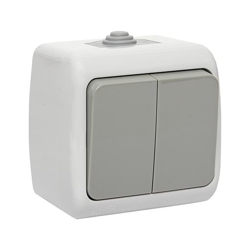 EKF EFV10-023-30-54 Мурманск Выключатель 2-клавишный 10А IP54 серый EKF фото 1