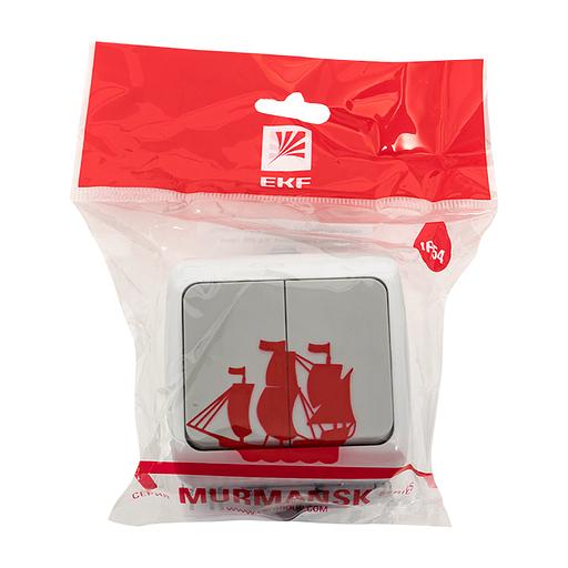 EKF EFV10-023-30-54 Мурманск Выключатель 2-клавишный 10А IP54 серый EKF фото 2