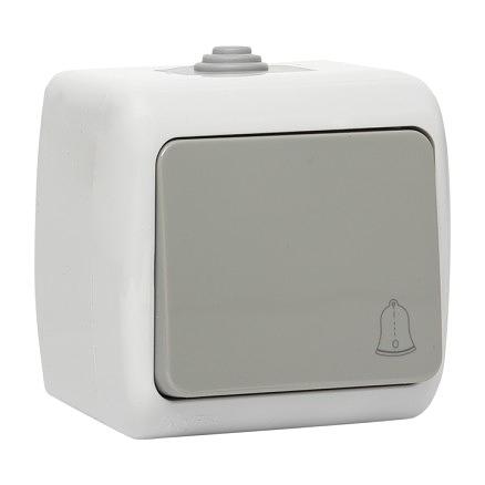 EKF EFZ10-026-30-54 Мурманск Кнопка звонка 1-клавишная 10А IP54 серая EKF фото 1