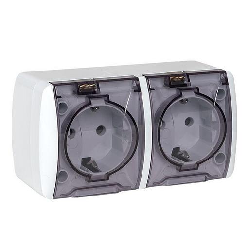 EKF EQR16-129-30-54-T Владивосток Розетка 2-местная 16А с заземлением с прозрачной крышкой IP54 фото 2