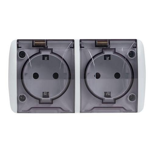 EKF EQR16-129-30-54-T Владивосток Розетка 2-местная 16А с заземлением с прозрачной крышкой IP54 фото 3