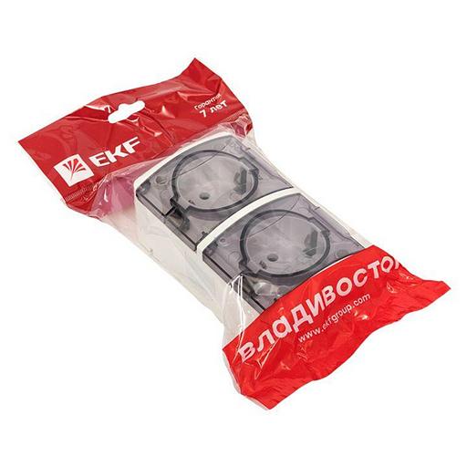 EKF EQR16-129-30-54-T Владивосток Розетка 2-местная 16А с заземлением с прозрачной крышкой IP54 фото 5