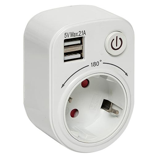 EKF SB-01 Розеточный блок SB-01 (розетка 2P+E 16А, 2 USB разъема 5V 2,1A) EKF PROxima фото 1