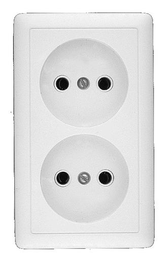 Systeme electric RA16-237-B ХИТ О/У РОЗЕТКА двойная без заземления без шторок 16А, 250В, БЕЛЫЙ. Россия фото 1