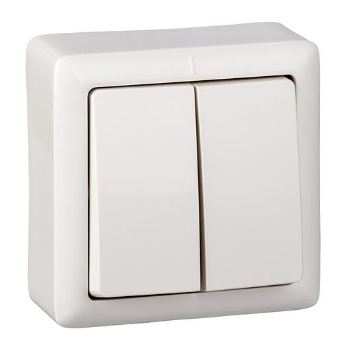 Systeme electric VA56-232-B ХИТ О/У 2-клавишный ВЫКЛЮЧАТЕЛЬ 6А, 250В, БЕЛЫЙ. Россия фото 1