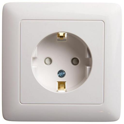 Systeme electric RS16-136-B ХИТ С/У РОЗЕТКА с заземлением со шторками 16А, 250В, БЕЛЫЙ. Россия фото 1